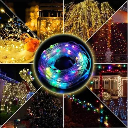 Luces Navidad Con Panel Solar y Control